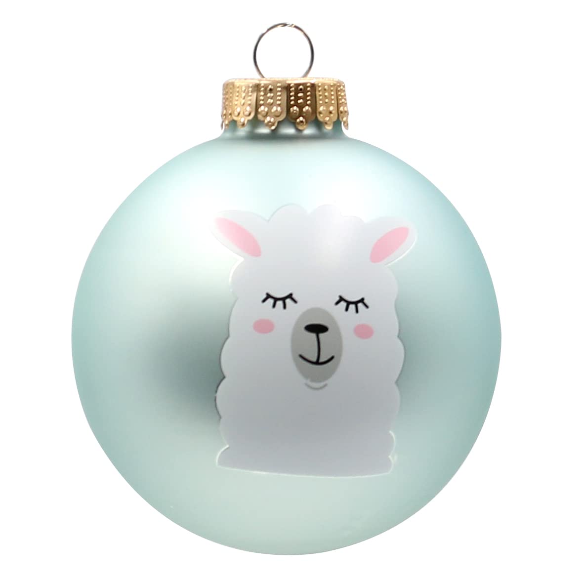 Dekohelden24 DH-KGL1112 Christmas Tree Bauble with Llama for Christmas with German Text "Schön, dass es Dich gibt", Size Approx. 8 cm - Image 2