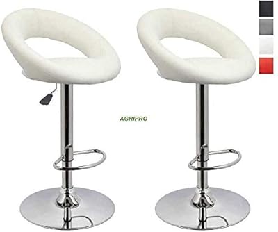 Kronenburg 2 x Barhocker Mond drehbar und höhenverstellbar in Schwarz