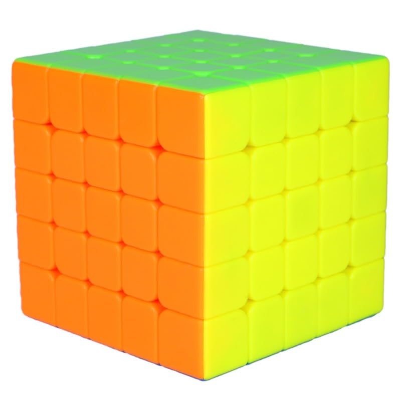Image of QiYi 5x5 Magnetic Stickerless Speed Cube - Smooth & Durable 65mm Puzzle Cube with Moderate Magnets, Bright Colors, Anti-Pop Design & Consistent Turning for Beginners & Speedcubers