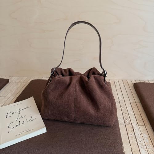 Bolso Tote de gamuza para mujer con cordón y asa miniatura 3