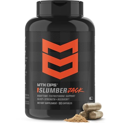MTN OPS Slumber Jack Nighttime Testosterone Support for Men Sleep & Recovery Supplement with Ashwagandha GABA Melatonin & Tesnor 30 Servings