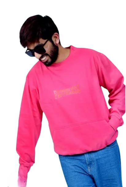 Winter-Ready Pullover: Men?s Full Sleeve Sweatshirt Pink Colour, Size L-image-15