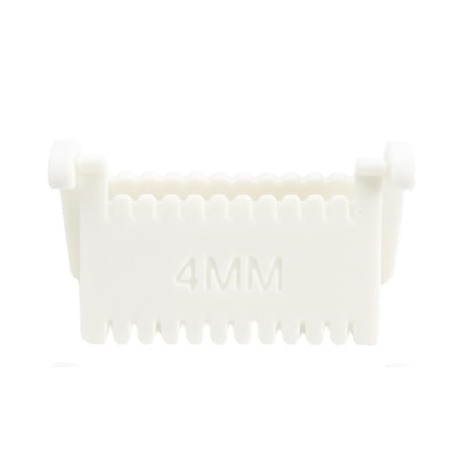 Clip-On Sewing Ruler No-Slip Sewing Needle Gauge Measuring Tool with Clips for Beginners Patchwork Mending and Embroidery (White 4mm) (F)