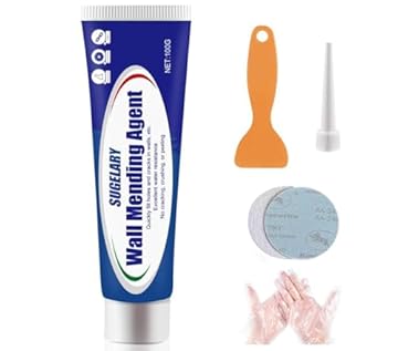 Sugelary Wall Repair Cream, Waterproof Wall Mending Agent, Quick Drying Wall Repair Paste Kit Effectively Repair Wall Scratches, Nail Holes, Cracks, Graffiti, Renovation Solutions