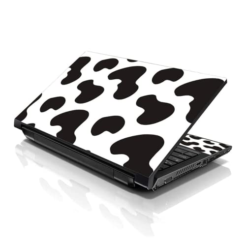 Image of LSS 17 17.3 Inches Laptop Notebook Skin Sticker with 2 Wrist Pads - Reusable Cover Protector Vinyl Sticker Cover Decal Fits 17 inch - 19 inch HP Asus Acer Samsung - Cow Print Pattern
