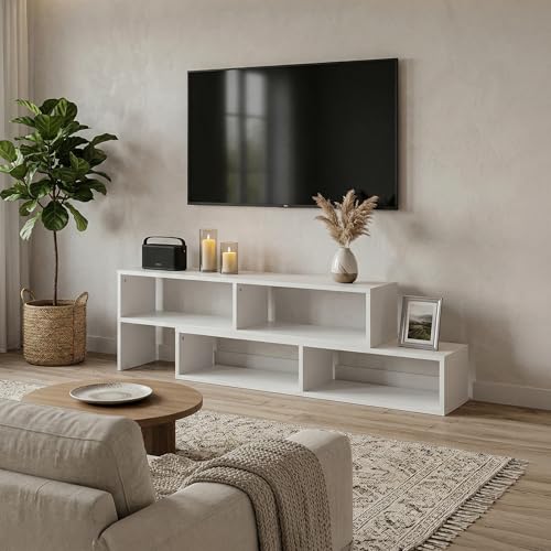 Image of Wakefit Gridis Engineered Wood TV Unit - Frosty White