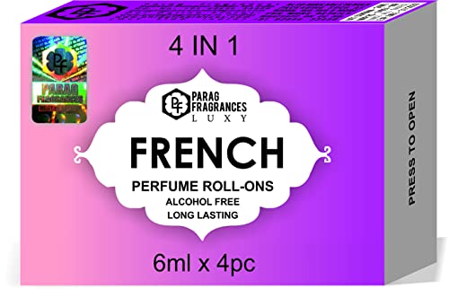 Image of Parag fragrances Unisex Adult Top Liquid Attars Collection Of India /Alcohol Free Attar Gift Pack(French),24 Ml