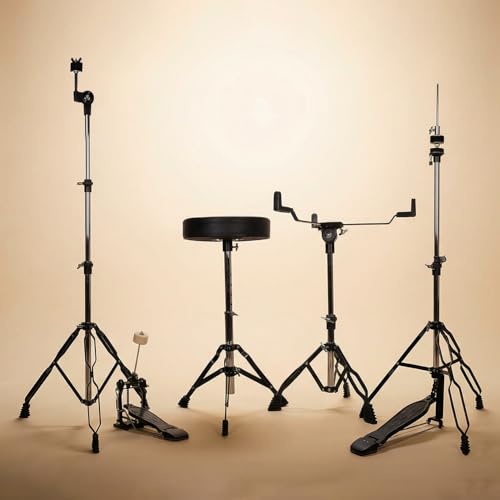 Image of ARCTIC COSMOS 5 Piece Complete Acoustic Drum Kit /Drumset with drumsticks, Cymbals and throne - With Hardware. Best Sounding shells, most durable build. (Blue)