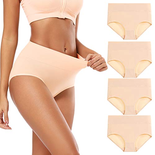 Image of Molasus Women's Cotton Underwear High Waisted Full Coverage Ladies Panties (Regular & Plus Size)
