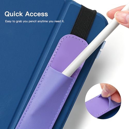 Image of MoKo Pencil Case Holder Fit The Apple Pencil (Pro and USB-C and 1st and 2nd Gen), Detachable Elastic Pocket for Stylus Pen with Elastic Band Attached to iPad Case, Purple
