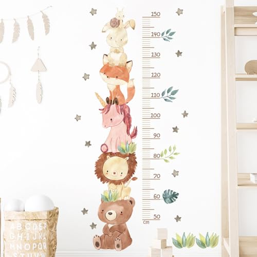 LICHUANUK Kids Chart Wall Sticker Forest Animals Sticker Wall Chart Kids Chart Wall Sticker Kids Room Decor for Boys Girls Measuring 50-150cm - Image 4