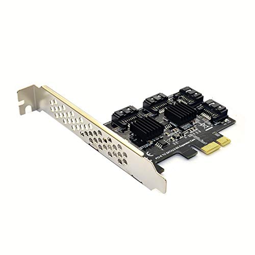 Tarjeta multiplicadora SATA PCIe x1 adaptador de puertos internos para disco duro SSD
