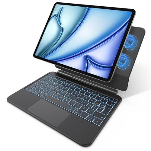 OMOTON Étui Clavier pour iPad Air 11 (M4/M3/M2, 2026/2025/2024)/Air 5/4 avec Trackpad, Magic Keyboard pour iPad Pro 11