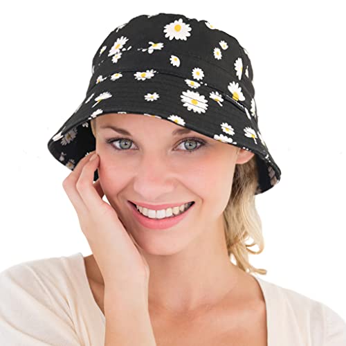 Unisex Bucket Hats for Summer Travel Beach Outdoor Sun Hat UPF 50+ (BT895-Black)