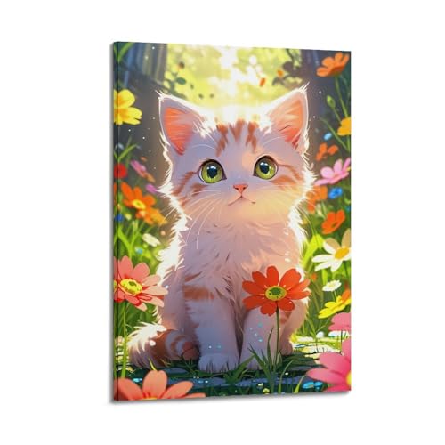 Poster chaton sur toile pour habiller un mur vide sans effort
