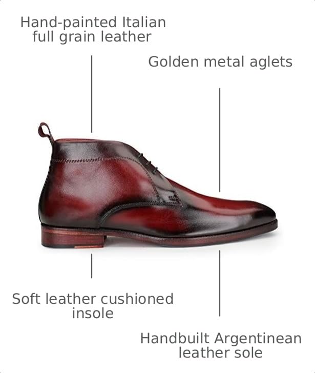 Image of Lethato Men's Modern Classic Calfskin Leather Chukka Boots
