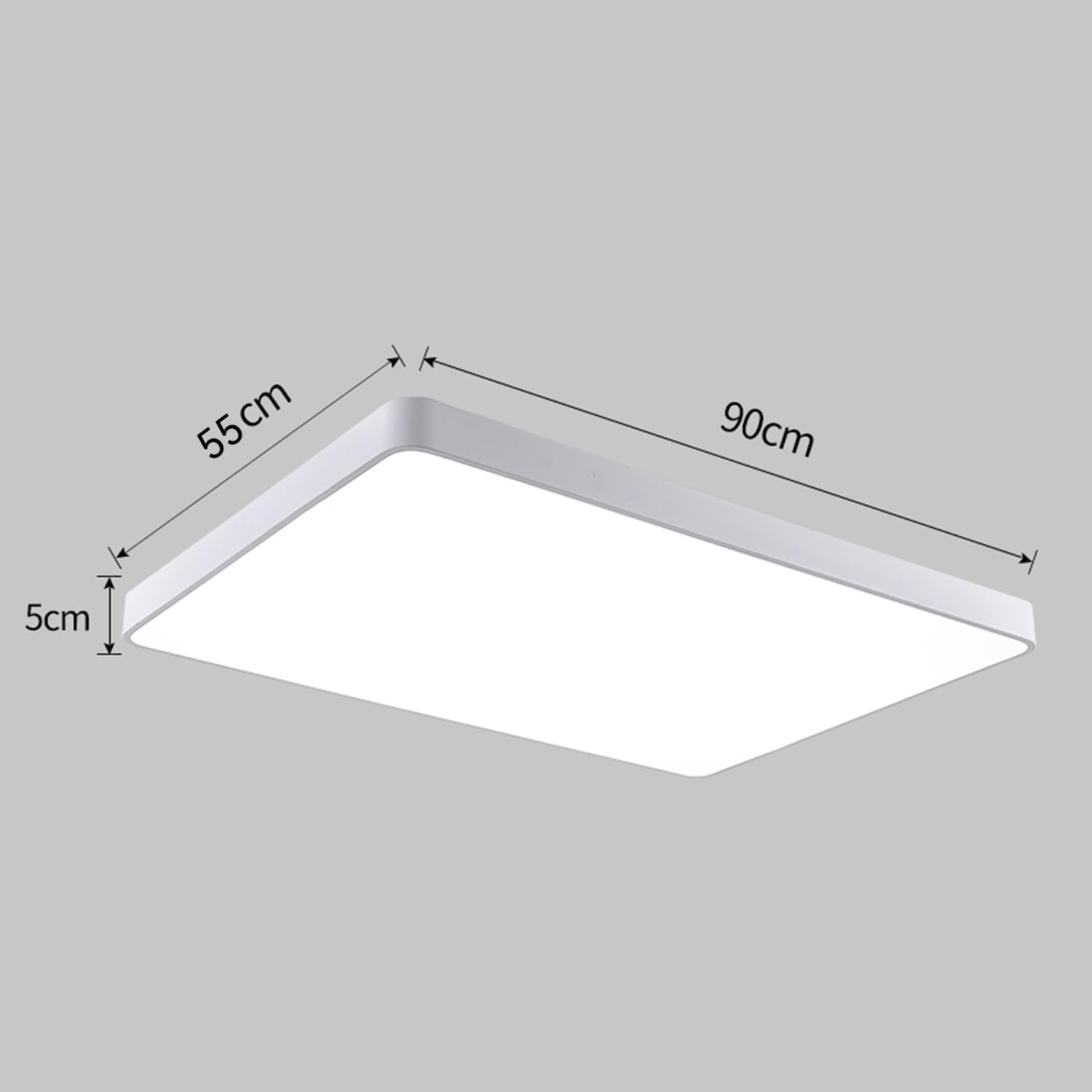 JDONG 90W LED Deckenleuchte Dimmbar 90x55CM Deckenlampe mit Fernbedienung 3000K-6500K Helligkeit einstellbar moderne Rechteckige Leuchte für Wohnzimmer