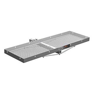 CURT 18100 60 x 20-Inch Aluminum Tray Hitch Cargo Carrier, 500 lbs Capacity, 2-in Folding Shank