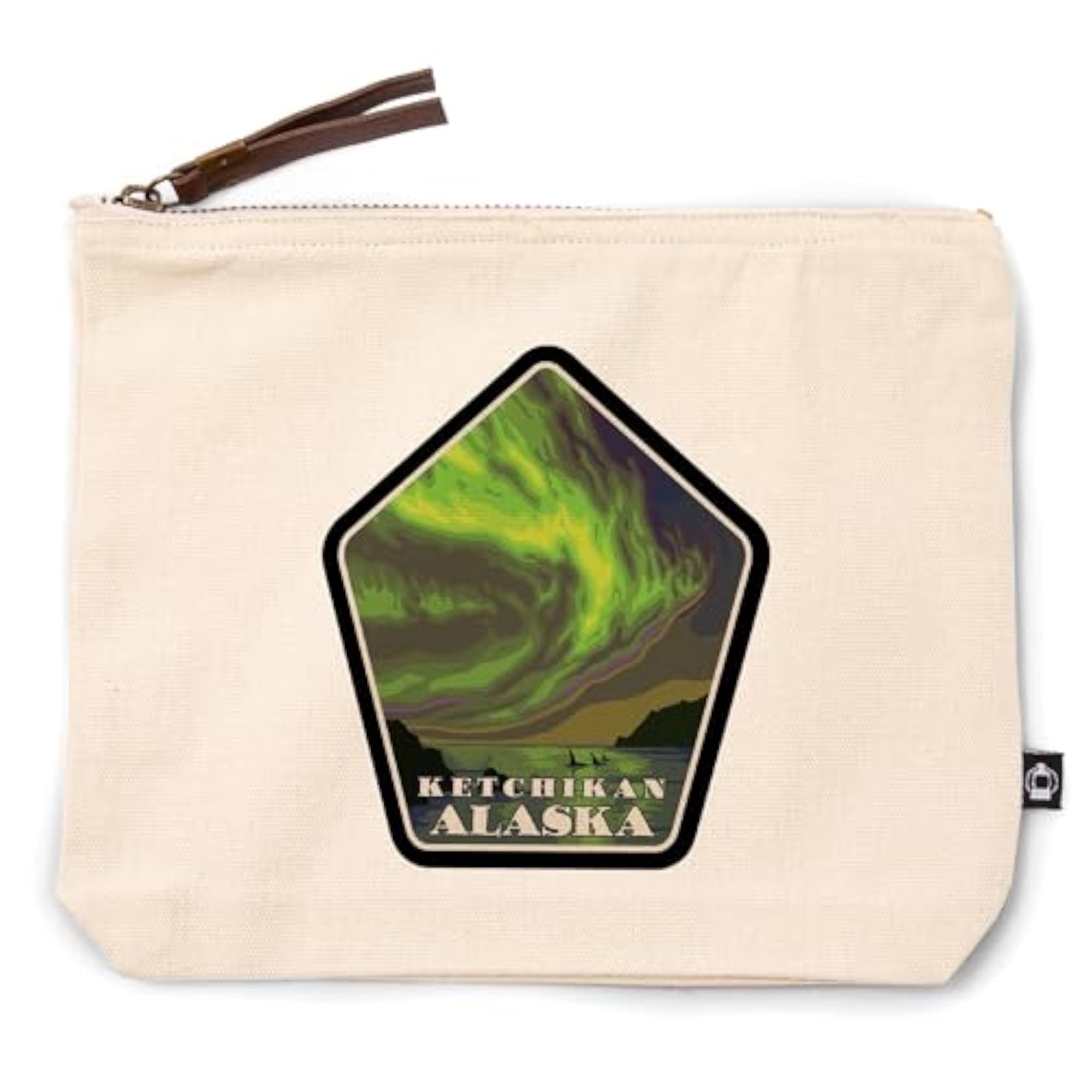 Ketchikan Northern Lights & Orcas Cotton Canvas Travel Accessory Go Bag