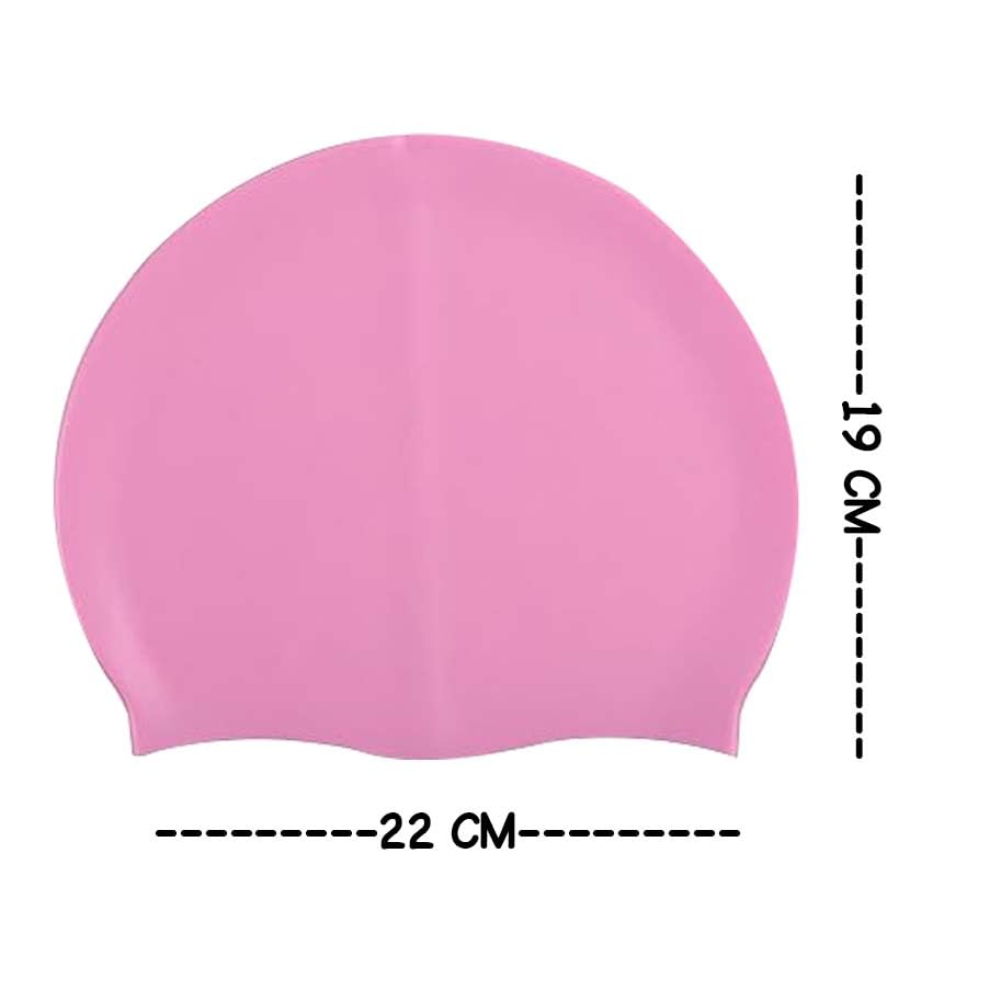 Image of GLAN Swimming Cap and Goggles Set for Men and Women Silicone and Anti-Fog Swim Accessories for Kids and Adults (Swimming Cap with Goggle Pink)