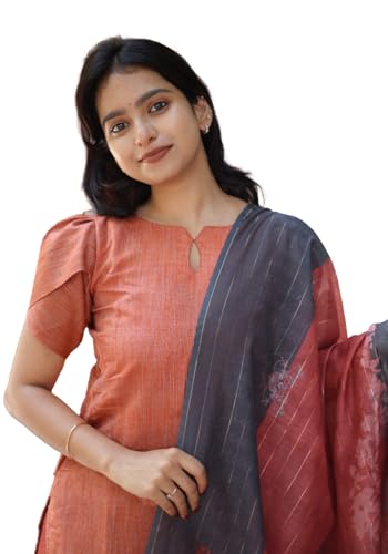 Image of Sun Fashion And Lifestyle Women's Chanderi Stitched Printed Kurta Dupatta (KD6 Fenta)
