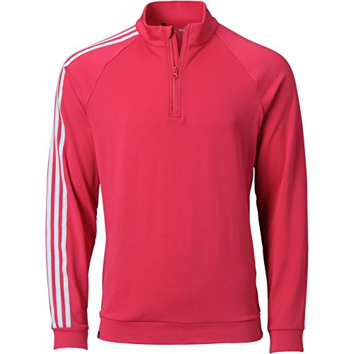 adidas Golf Men's 3-Stripes 1/4 Zip Layering Top, Unity Pink F, Medium