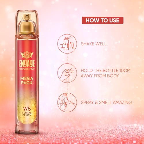 Image of Engage W5 Perfume for Women, Floral and Fruity Fragrance Scent, Skin Friendly Women Perfume, 160 ml