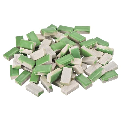 Mosaico de cerámica rectangular verde de 250 g para crear manualidades sin cortes difíciles 2
