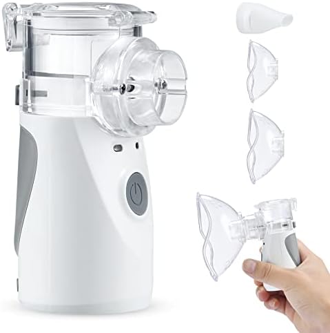 Nebulizer Machine for Kids and Adults - Portable Nebulizer, Ultrasonic Mesh Nebulizer Effective Treatment of Breathing Problems Personal Steam Inhaler for Home Travel Use