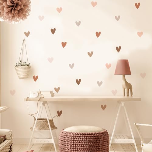 Vinilos Decorativos Corazones Boho para Cuarto Infantil