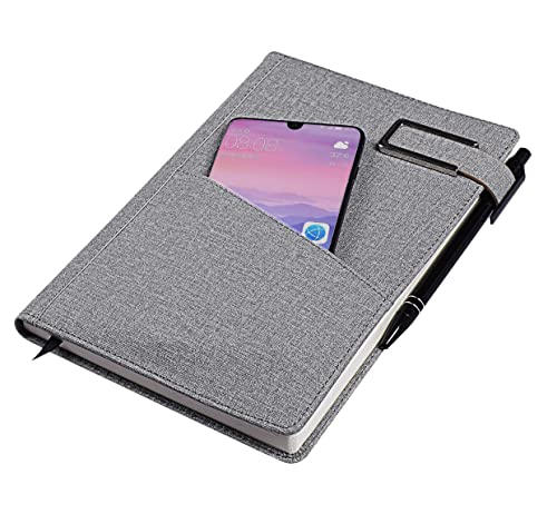 Image of A5 Notebook Diary for Men Women | Executive Professional Office Diary with Magnetic Flip Lock (220 Ruled Pages, 6 x 8.5 Inches, 80 GSM, Grey)