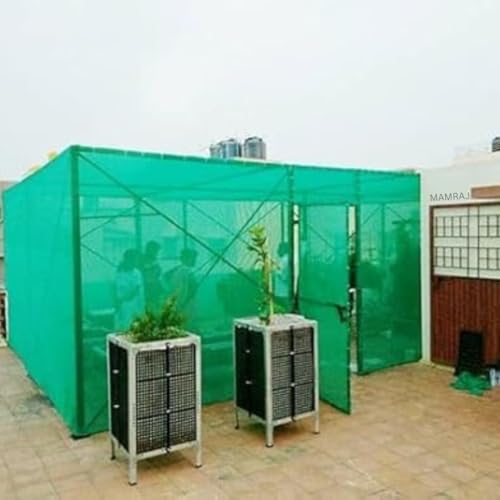 Image of MAMRAJ Green Shade Net 75% UV Sun Protected for Terrace, Green House, Garden, Balcony & Gardening Multipurpose Agro net (10 x 10 Feet, 75%)