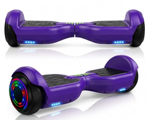 XERATH All Terrain hoverboard for kids with Bluetooth Speakers self balancing scooter with LED Lights hoverboards for a 7-12 year old Gifts for Kids Teens Girls Boys (Purple)