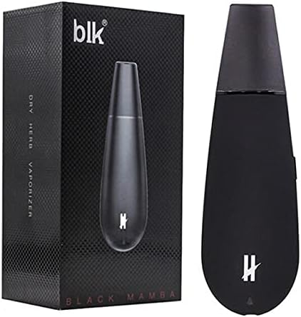 BLK Black Mamba Dry Herb Vaporizer, New & Improved 2021 Edition! ! 5 Temp Settings, Ceramic Chamber, Glass Air Path, Ergonomic Design