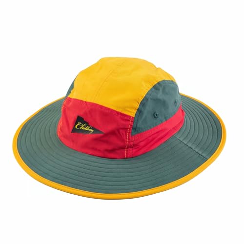 Image of Color-Blocked Fisherman Style Sun Hat for Outdoor Camping, Surfing & Vacations - Wide Brim, UV Protective, Anti-Slip
