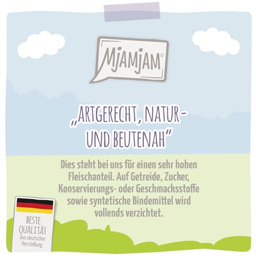 MjAMjAM - Premium Nassfutter für Katzen - DUO von saftigem Hühnchen & Kaninchen an gedämpftem Kürbis, 6er Pack (6 x 200 g), getreidefrei mit extra viel Fleisch
