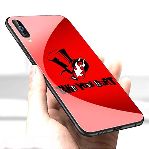 Luxury Cover for Samsung Galaxy S10 Plus Phone Case,9H Tempered Glass Back Cover Soft Silicone Anti Scratch Bumper Design LC-148 Persona 5 P5 Protective Case
