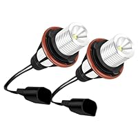 2 Stück Engels augen Halo Marker Ring Glühbirne 10W für BMW E39 E53 E60 E61 E63 E64 E65 E66 E83 E87 X3 X5-White