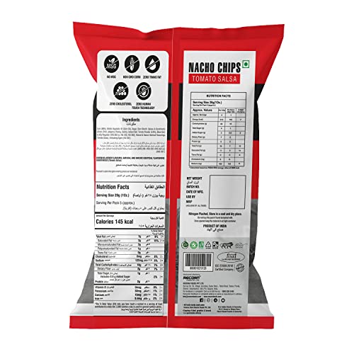 Image of Makino Tomato Salsa Nachos Chips | Crunchy Corn Snack (3 x 150g) | Movie Night & Party Snack | No MSG, Gluten Free (Pack of 2)