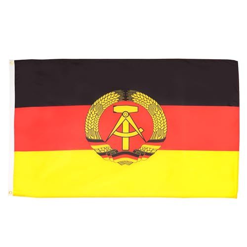 AZ FLAG - Flagge Deutsche Demokratische Republik - 90x60 cm - Ddr Fahne 100% Polyester mit Messing-Ösen - 50g