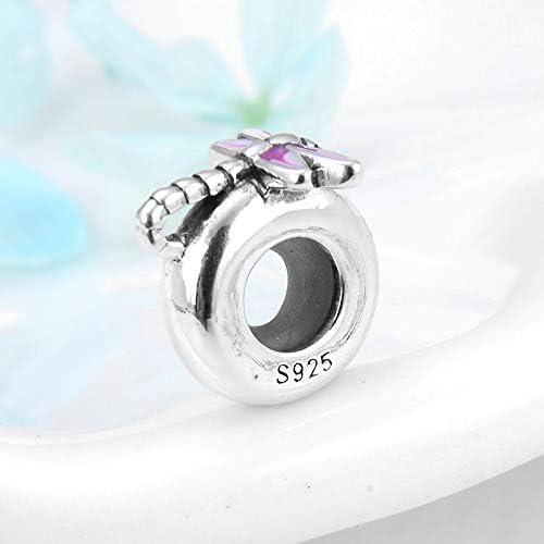 Miniatura 3 de Abalorio espaciador de goma con cuentas espaciadoras de plata de ley 925 para pulseras estilo Pandora