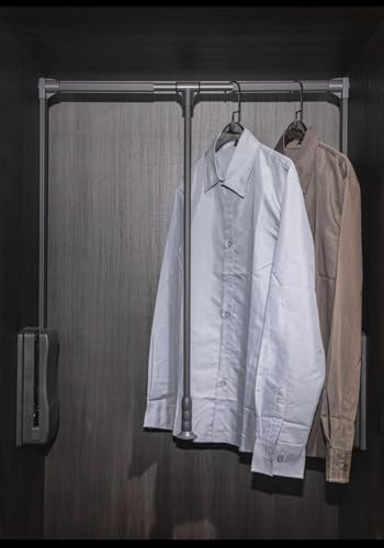 Image of DBR Wardrobe Lifter for Bedroom Hanger Pull Down Metal Aluminium Gray Product Width 830-1150mm Depth 140mm Height 820mm