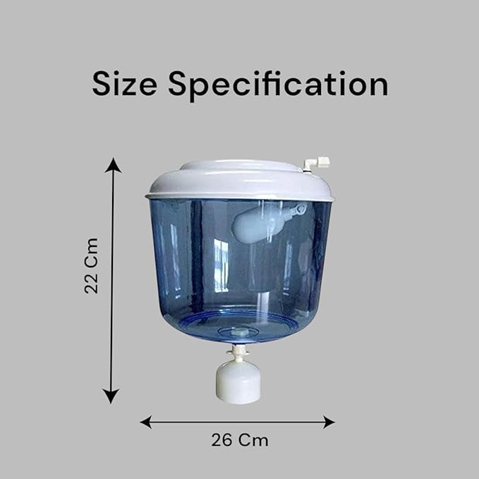 Image of Water Dispenser Jar with Float Valve, Food Grade Plastic, 4L Capacity, Blue