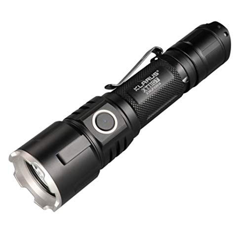 Klarus XT11GT+ Tactische zaklamp, oplaadbaar, 2000 lumen, 316 m bereik, 18650 accu, 3 tactische schakelaars, programmeerbaar