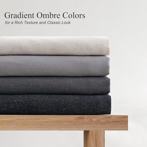 image for Naturoom Linen Shower Curtain, Rustic Boho Farmhouse Style Curtains fo