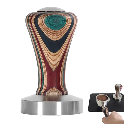 Tamper à pression calibrée avec base plate en acier inoxydable et bois - 2