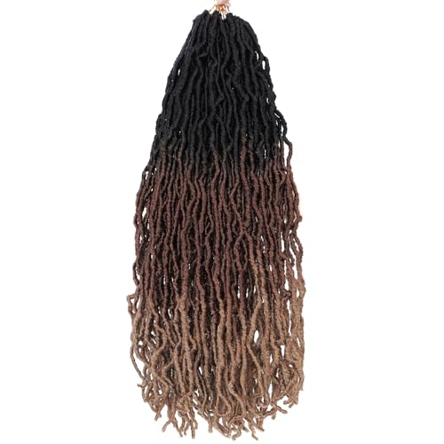 Alrence Faux Locs Crochet Hair 26 Inch 7 Packs Soft Locs Ombre 1B/30/27#
