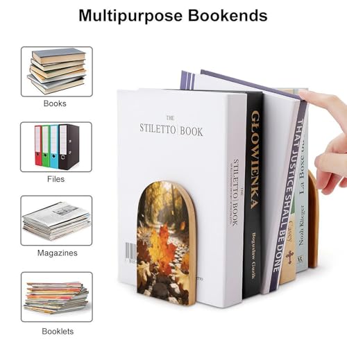 Sujetalibros de hojas de otoño, el regalo decorativo de madera ideal para lectores 4