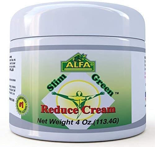 ALFA VITAMINS Premium Slim Green Reduce Cream Weight Loss & Fat Burning Support for Men & Women with Workout - Does Not Stain Or Grease - Organic Natural Ingredients - Made in USA - 4 oz