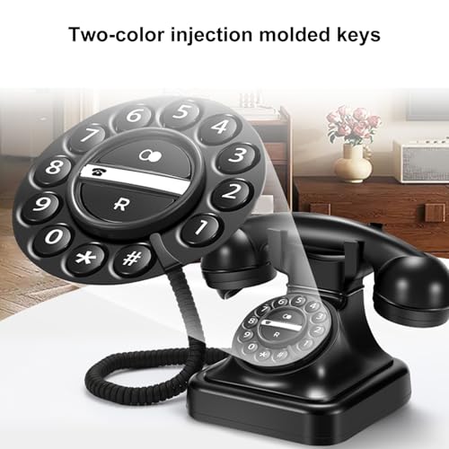 Téléphone fixe classique filaire rétro et téléphone de numérotation à cloches
